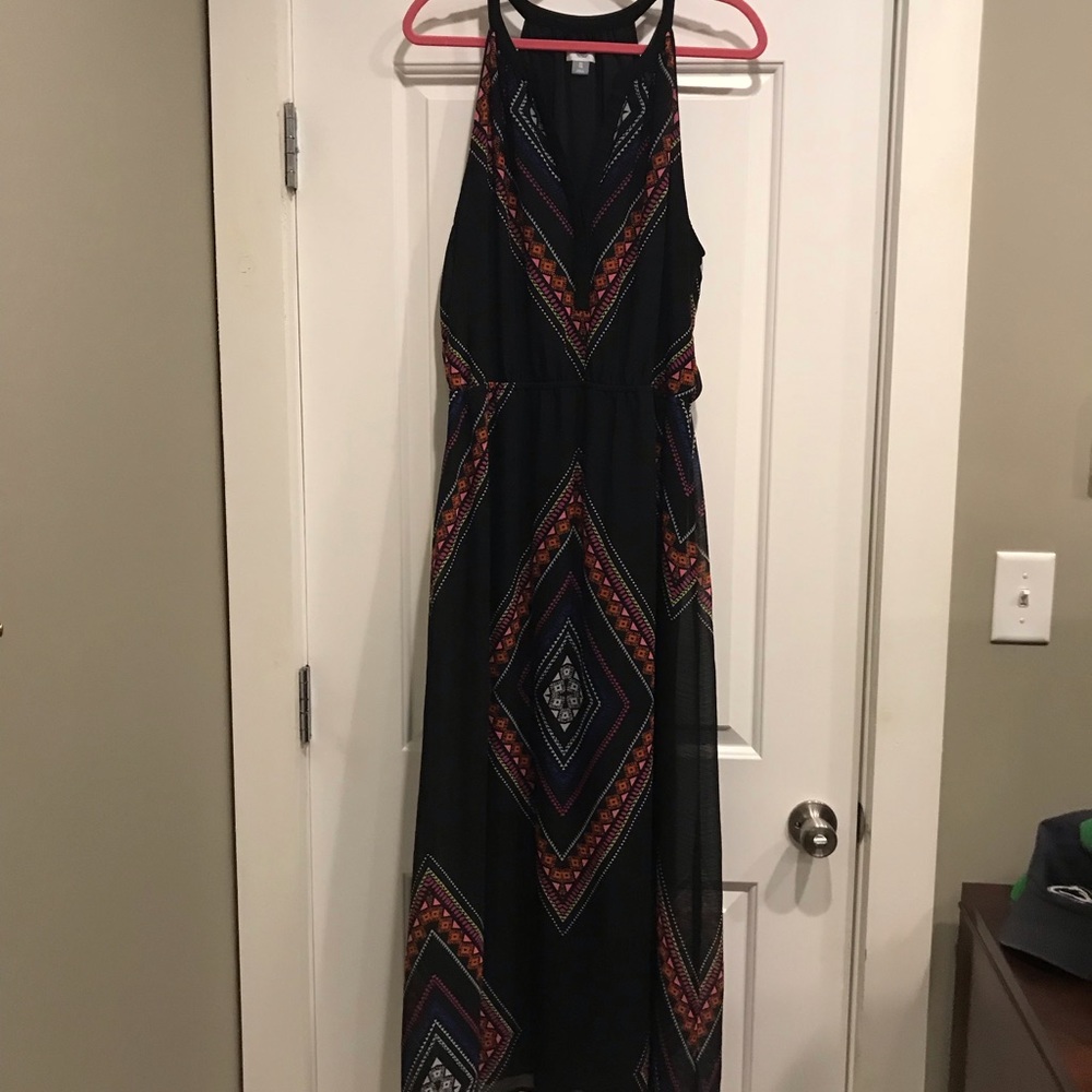 Maxi dress, XL, black/multicolored